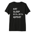Funny Eat Sleep Goal Repeat Soccer T-Shirt - Custom Art Print Unisex