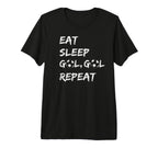 Funny Eat Sleep Goal Repeat Soccer T-Shirt - Custom Art Print Unisex