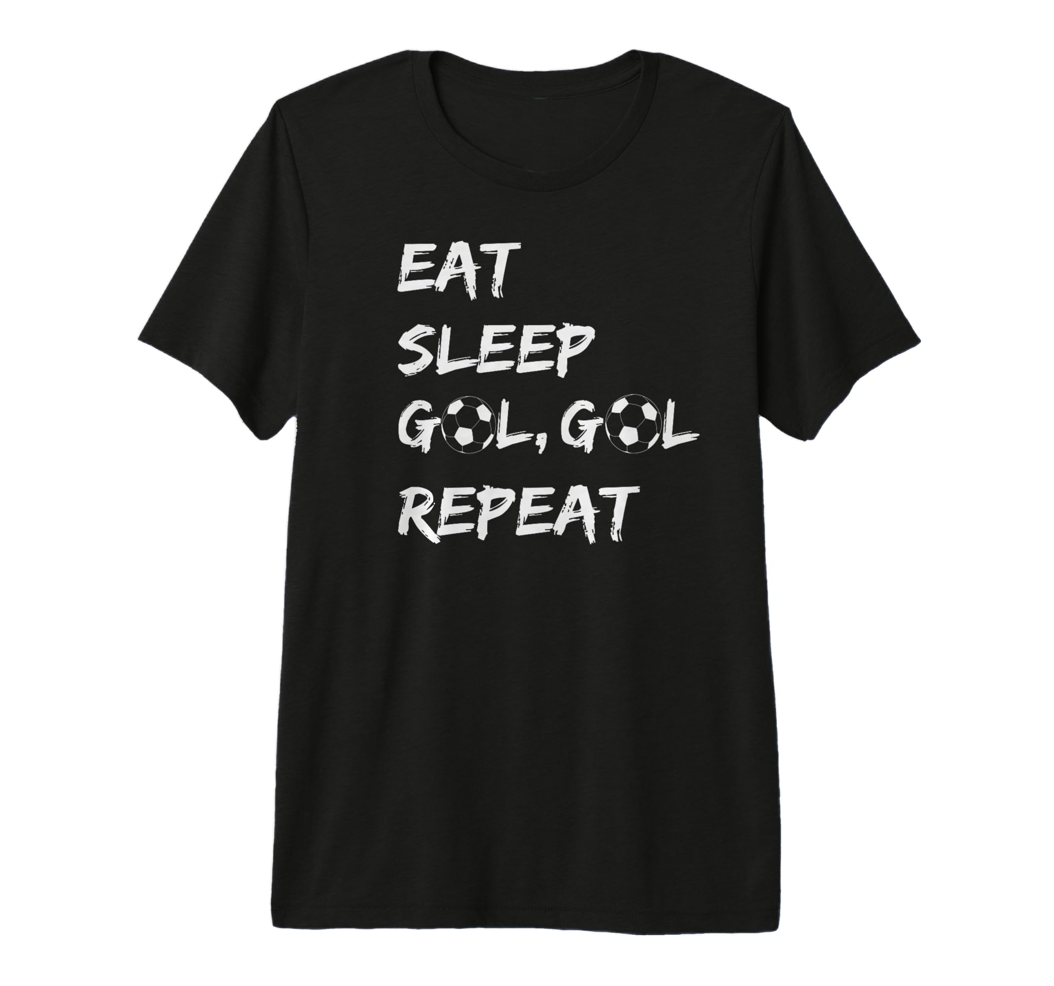 Funny Eat Sleep Goal Repeat Soccer T-Shirt - Custom Art Print Unisex