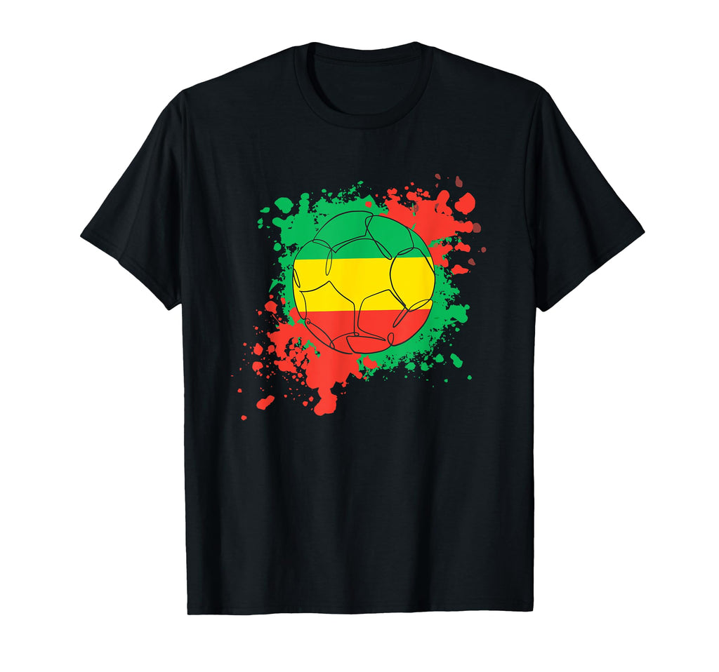 Soccer Ball Flag Congo T-Shirt - Casual Everyday Wear Men Women