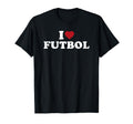 I Love Futbol Heart Soccer Fan Sports T-Shirt - Minimalist Print Unisex