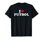 I Love Futbol Heart Soccer Fan Sports T-Shirt - Minimalist Print Unisex