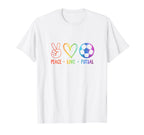 Peace Love Futsal Indoor Soccer T-Shirt - Custom Art Print for Adults