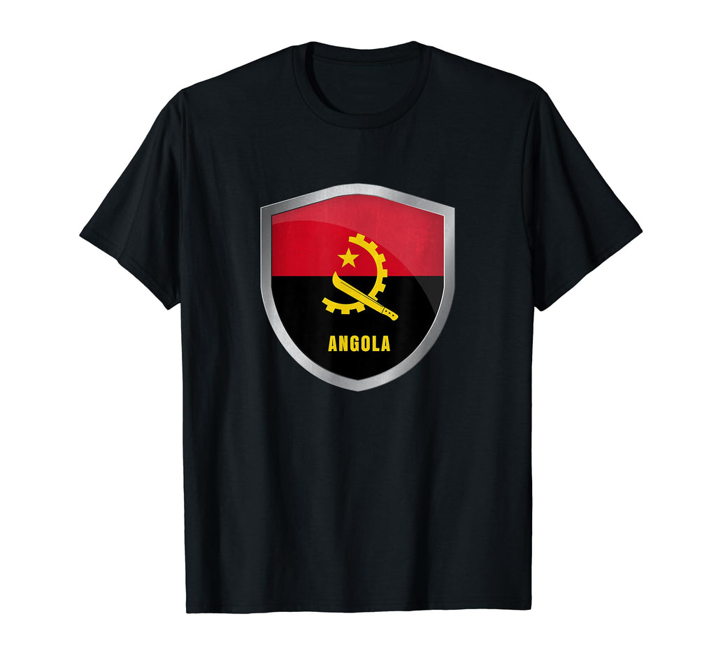 Angola Flag Badge Soccer Fans T-Shirt - Streetwear Style Men Women