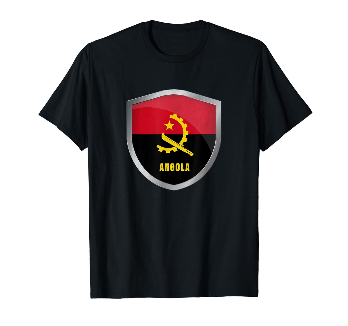 Angola Flag Badge Soccer Fans T-Shirt - Streetwear Style Men Women