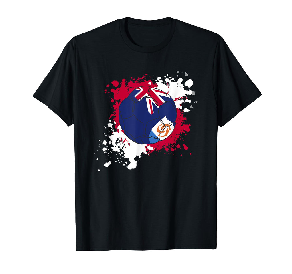 Soccer Ball Flag Anguilla T-Shirt - Aesthetic Graphic Unisex