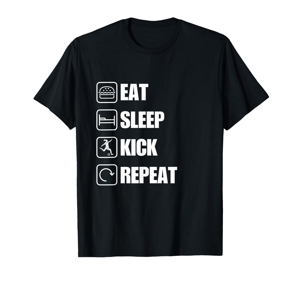 Eat Sleep Kick Repeat Soccer T-Shirt - Aesthetic Graphic for Adults