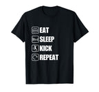 Eat Sleep Kick Repeat Soccer T-Shirt - Aesthetic Graphic for Adults