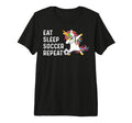 Eat Sleep Soccer Repeat Funny Tri T-Shirt - Streetwear Style for Adults