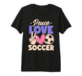 Peace Love Soccer Passionate Players T-Shirt - Custom Art Print Men Women
