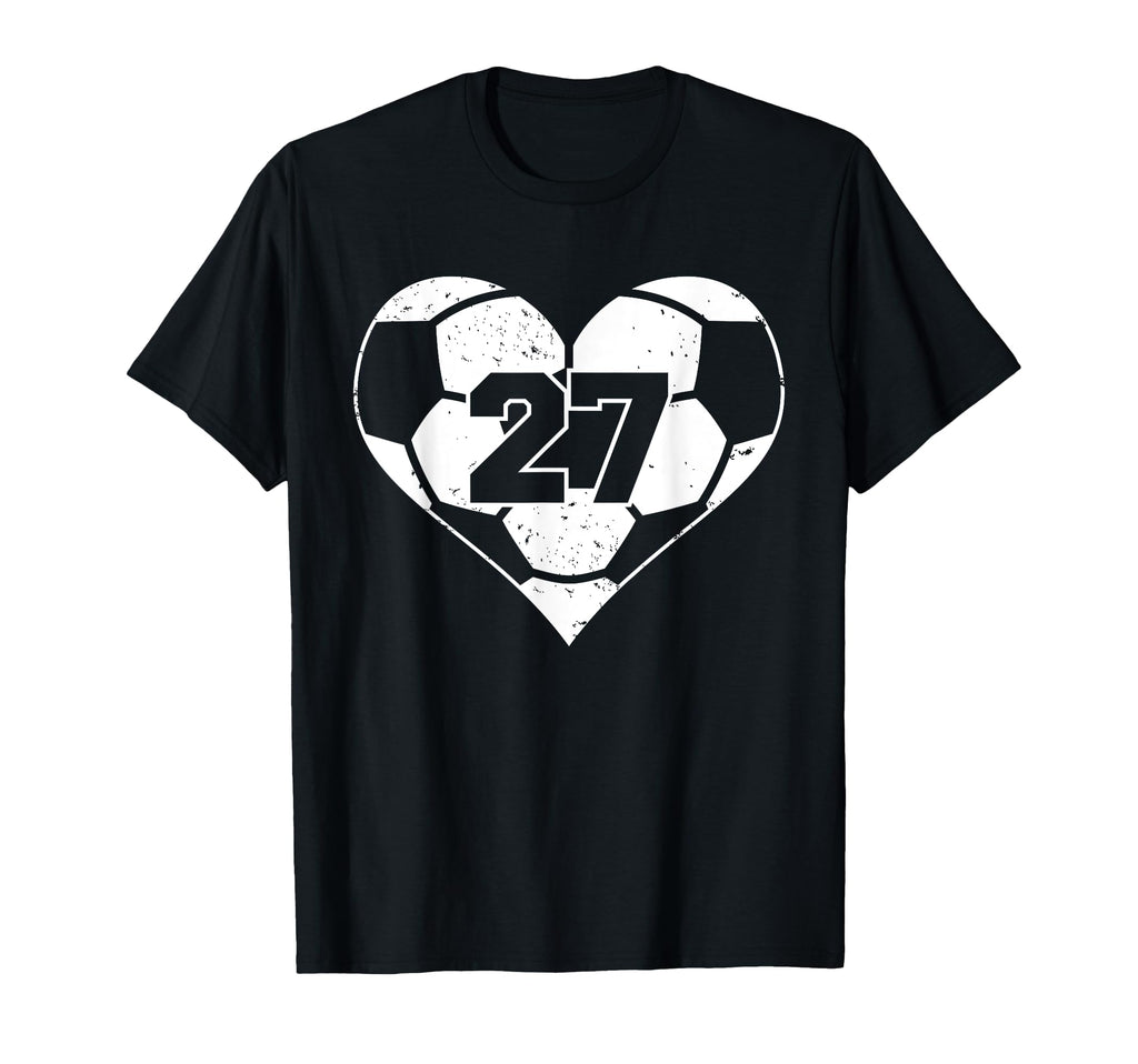 Soccer Number 27 Jersey Funny T-Shirt - Fun Novelty Design for Adults