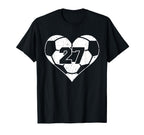 Soccer Number 27 Jersey Funny T-Shirt - Fun Novelty Design for Adults