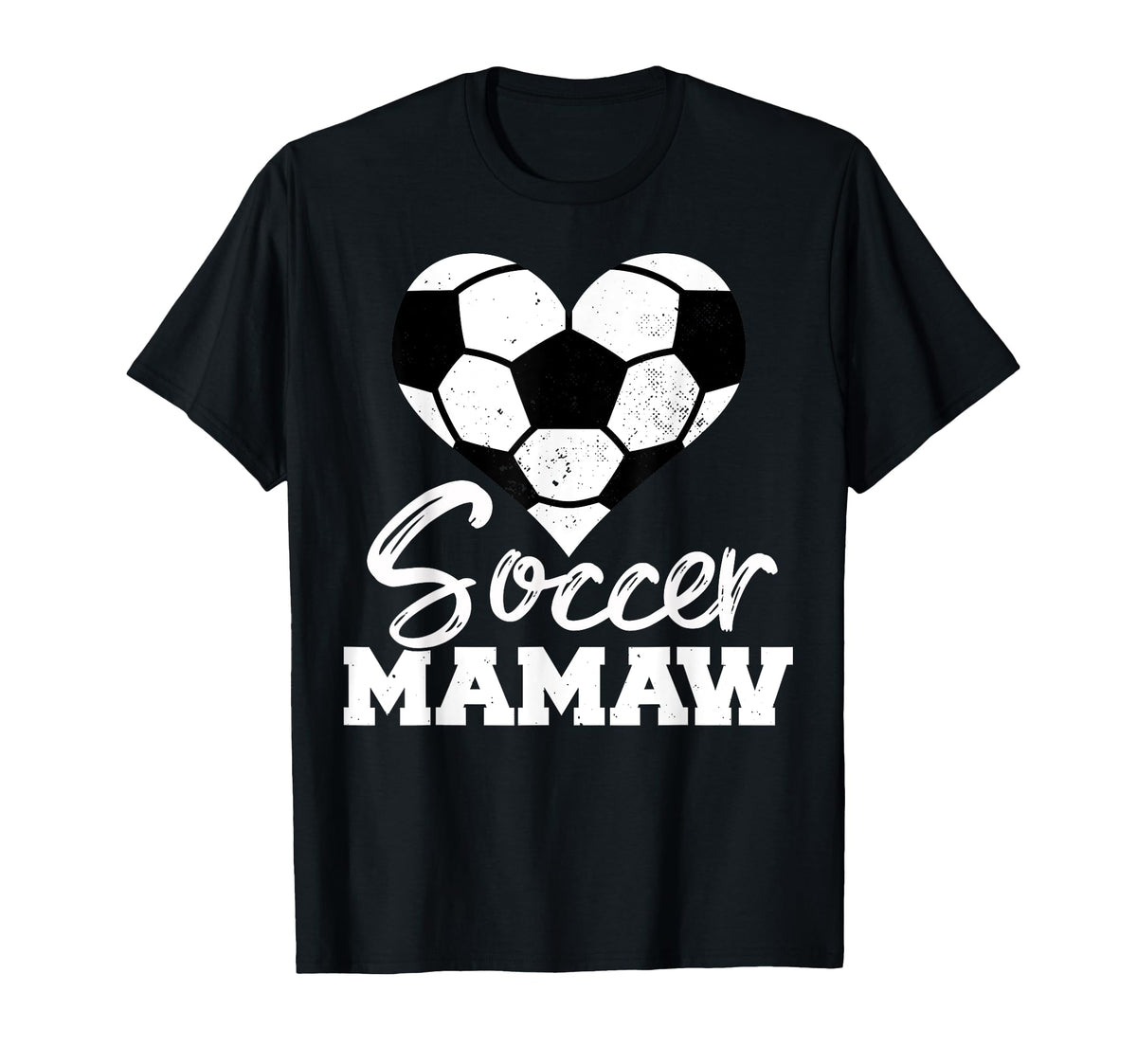 Soccer Mamaw Heart Funny Heartfelt Love T-Shirt - Graphic Print for Adults