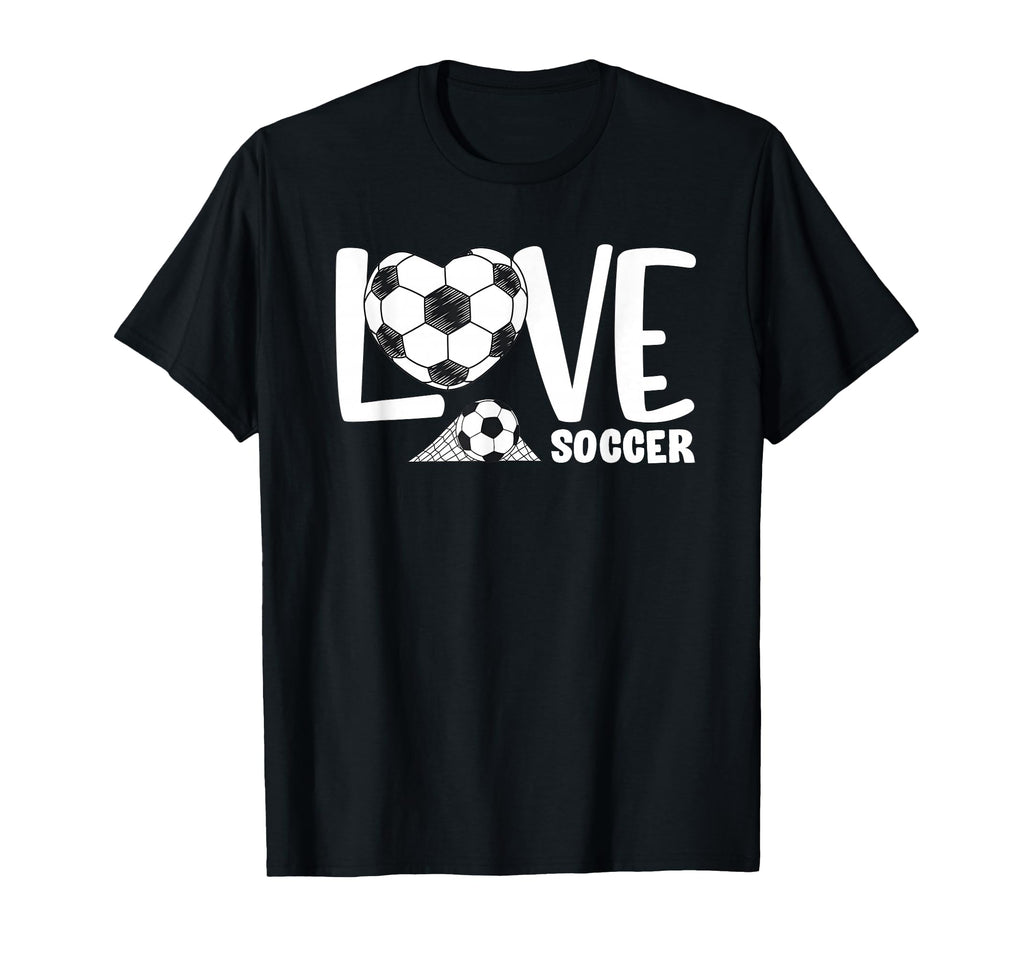 Love Soccer Player Ball And Goal Net T-Shirt - Custom Art Print for Adults