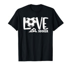 Love Soccer Player Ball And Goal Net T-Shirt - Custom Art Print for Adults