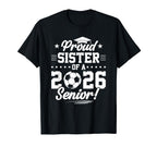 Proud Sister 2026 Senior Soccer Graduate T-Shirt - Minimalist Print Unisex