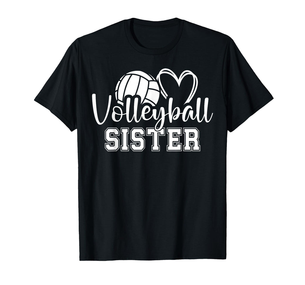 Volleyball Sister Heart T-Shirt - Casual Everyday Wear Unisex