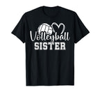 Volleyball Sister Heart T-Shirt - Casual Everyday Wear Unisex