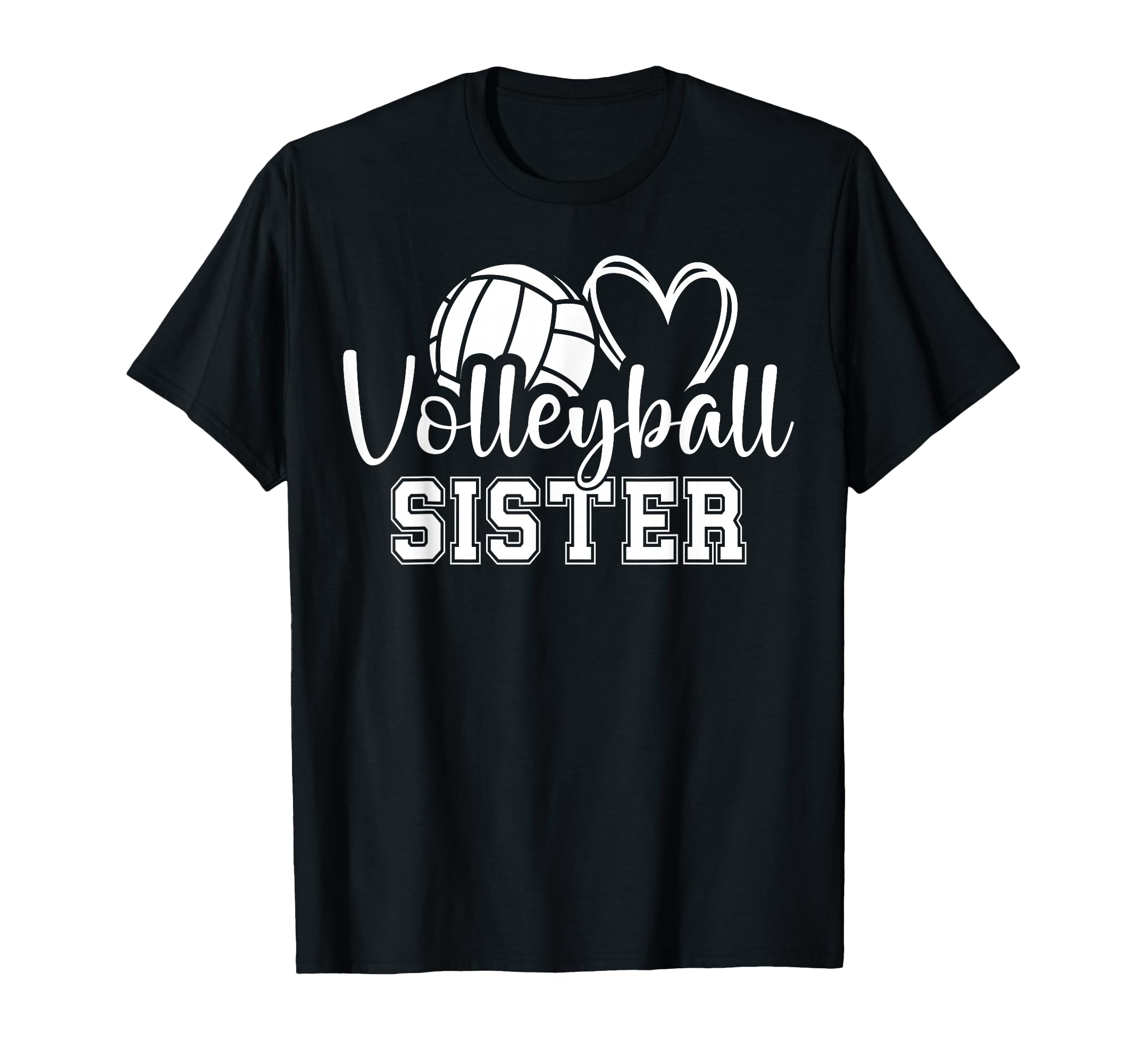 Volleyball Sister Heart T-Shirt - Casual Everyday Wear Unisex