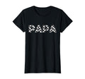 Checkered Race Car Papa White Black T-Shirt - Custom Art Print for Adults