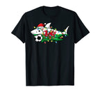 Santa Shark Soccer Football Lights T-Shirt - Custom Art Print Men Women