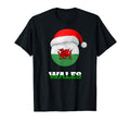 Wales Soccer Soccer Ball Santa Hat T-Shirt - Trendy Graphic for Adults