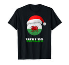 Wales Soccer Soccer Ball Santa Hat T-Shirt - Trendy Graphic for Adults