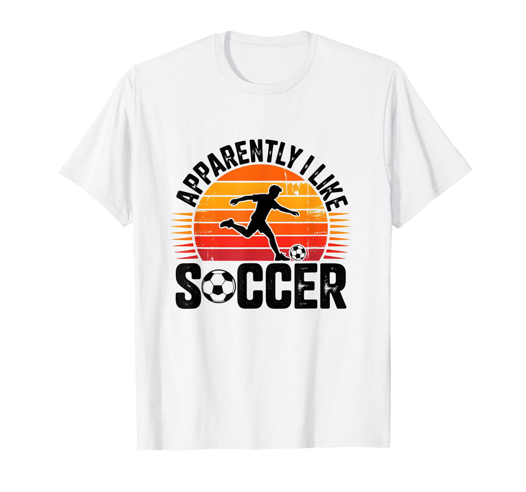 Apparently I Like Soccer Season Funny T-Shirt - Minimalist Print Men Women