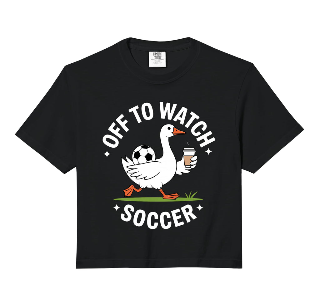 Off To Watch Soccer Goose Coffee Hoodie - Fun Novelty Design Men Women