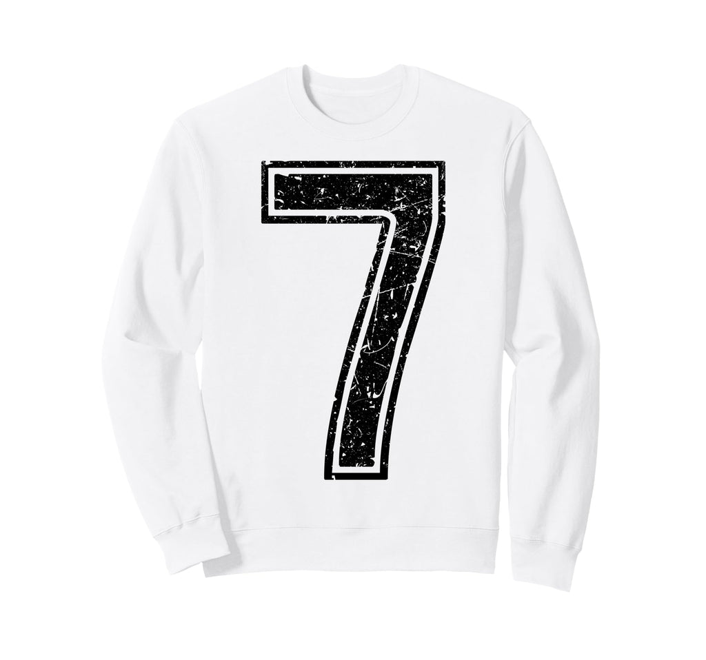 Number 7 Black Sports Team Sweatshirt - Custom Art Print for Adults
