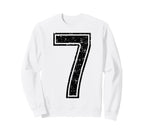 Number 7 Black Sports Team Sweatshirt - Custom Art Print for Adults