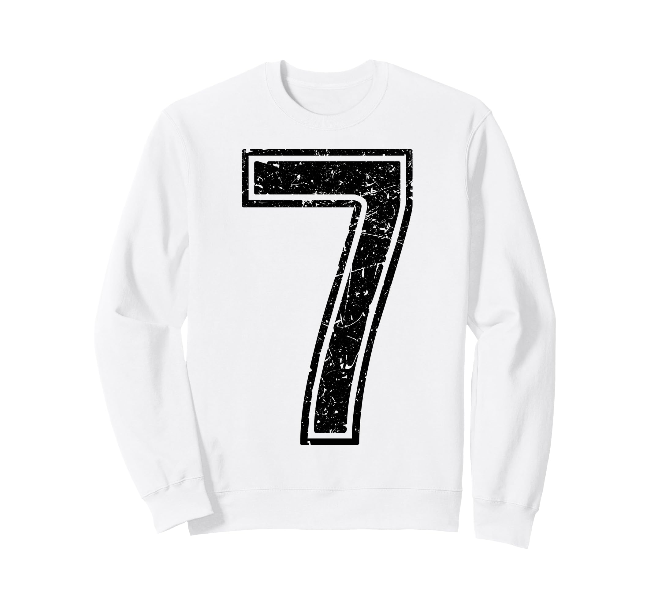 Number 7 Black Sports Team Sweatshirt - Custom Art Print for Adults