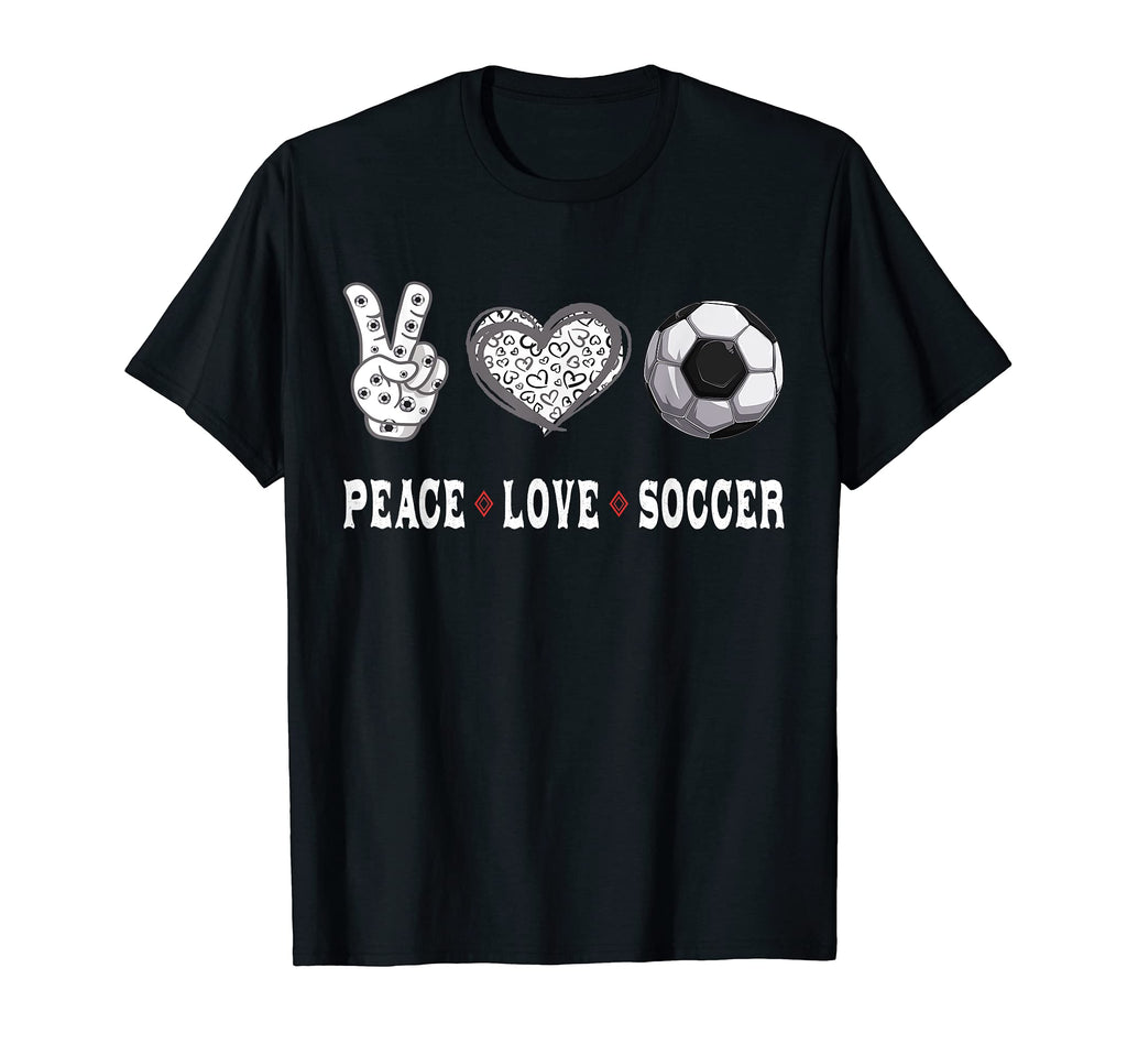 Soccer Lovers Player Fans Peace T-Shirt - Fun Novelty Design Men Women