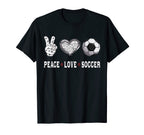 Soccer Lovers Player Fans Peace T-Shirt - Fun Novelty Design Men Women