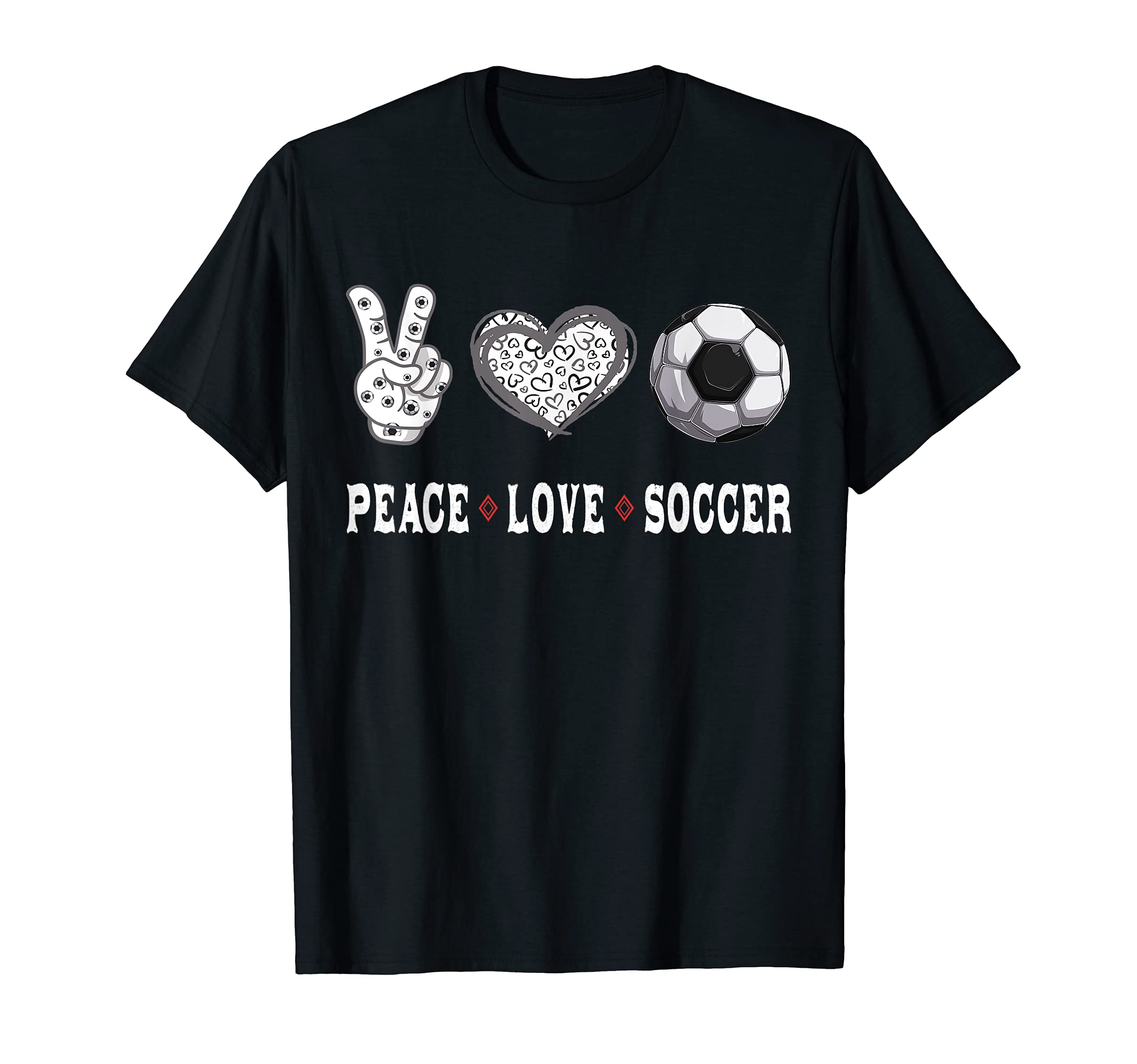 Soccer Lovers Player Fans Peace T-Shirt - Fun Novelty Design Men Women