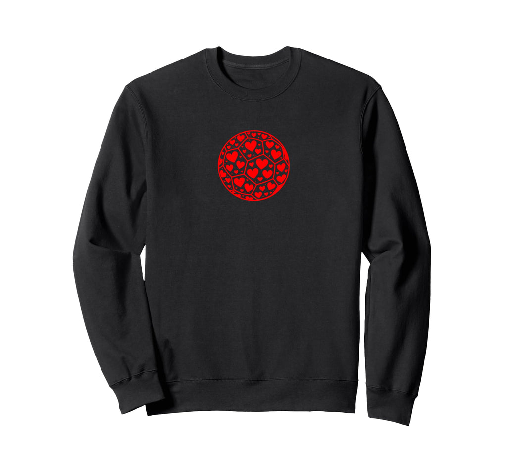 Valentines Day Heart Soccer Ball Sweatshirt - Minimalist Print Unisex