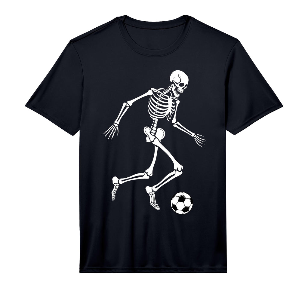 Soccer Skeleton Playing Soccer T-Shirt - Casual Everyday Wear Men Women