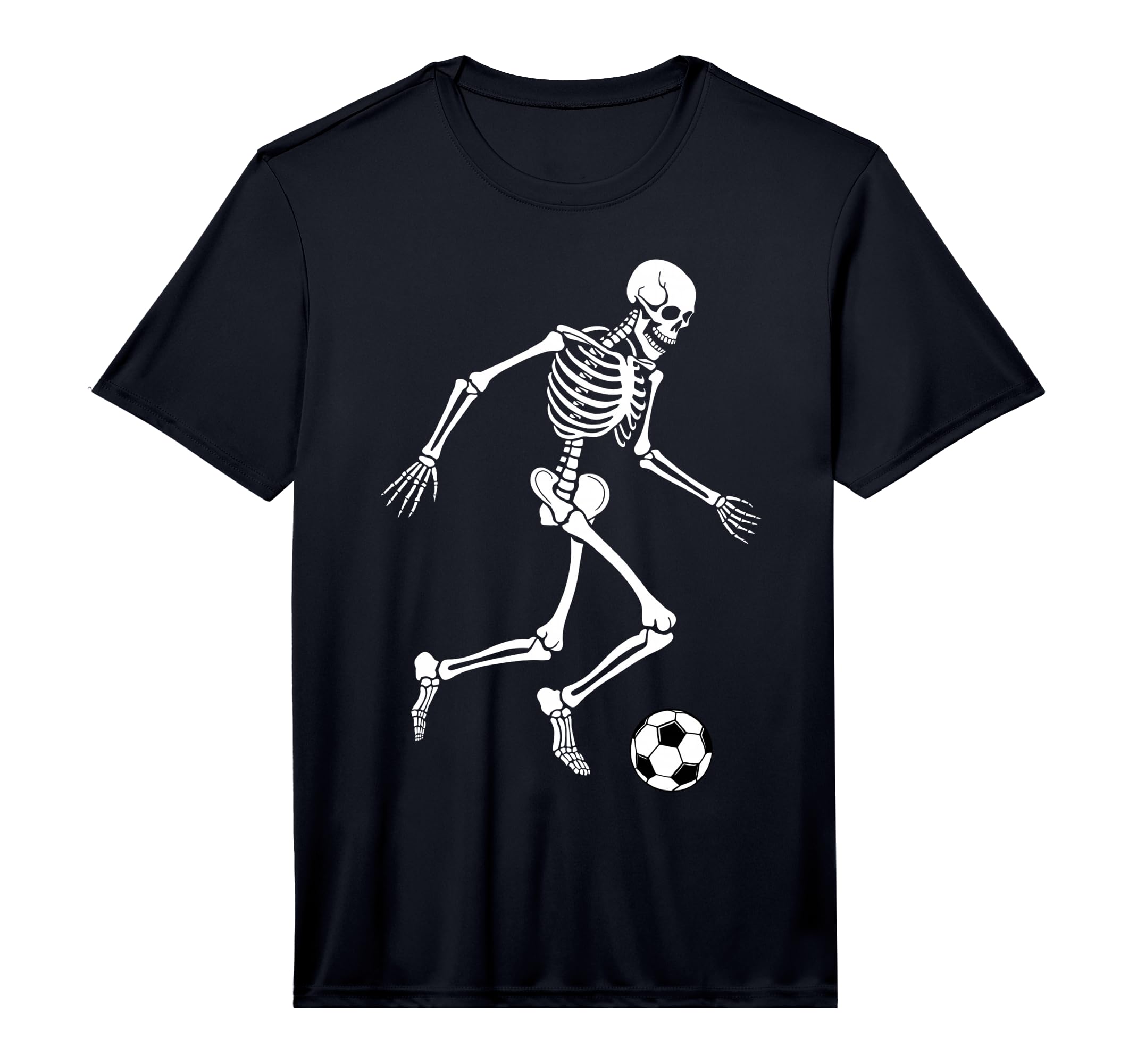 Soccer Skeleton Playing Soccer T-Shirt - Casual Everyday Wear Men Women