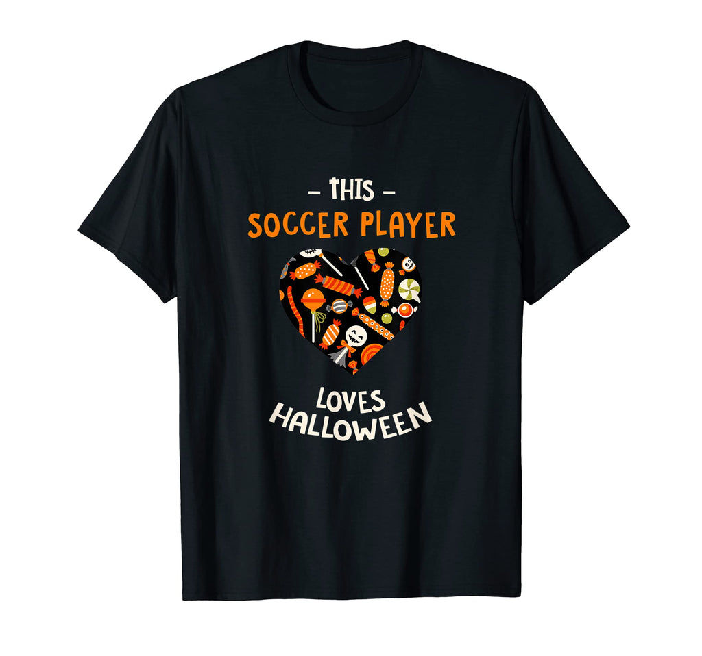 This Soccer Player Loves Halloween T-Shirt - Aesthetic Graphic Unisex