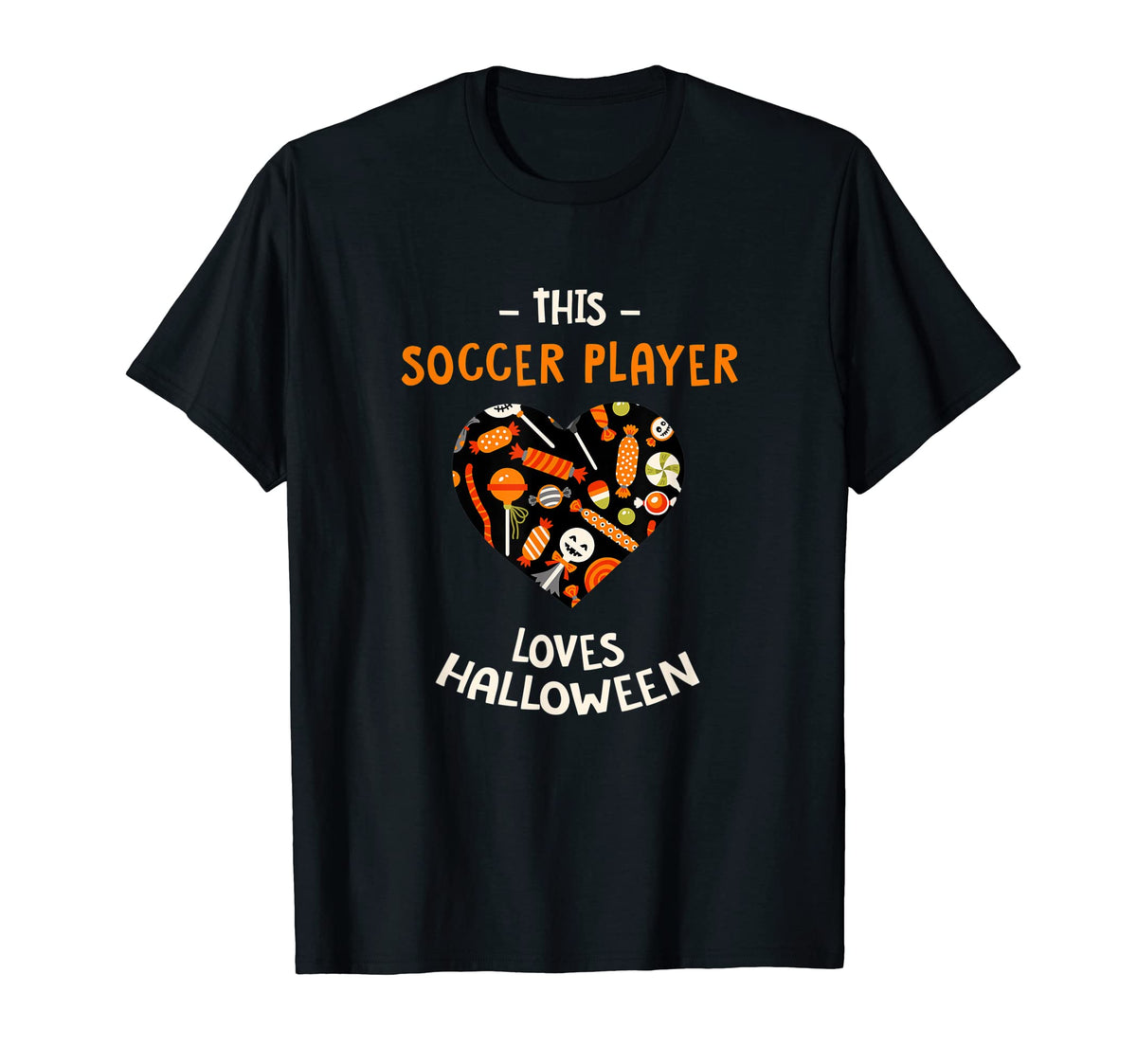 This Soccer Player Loves Halloween T-Shirt - Aesthetic Graphic Unisex