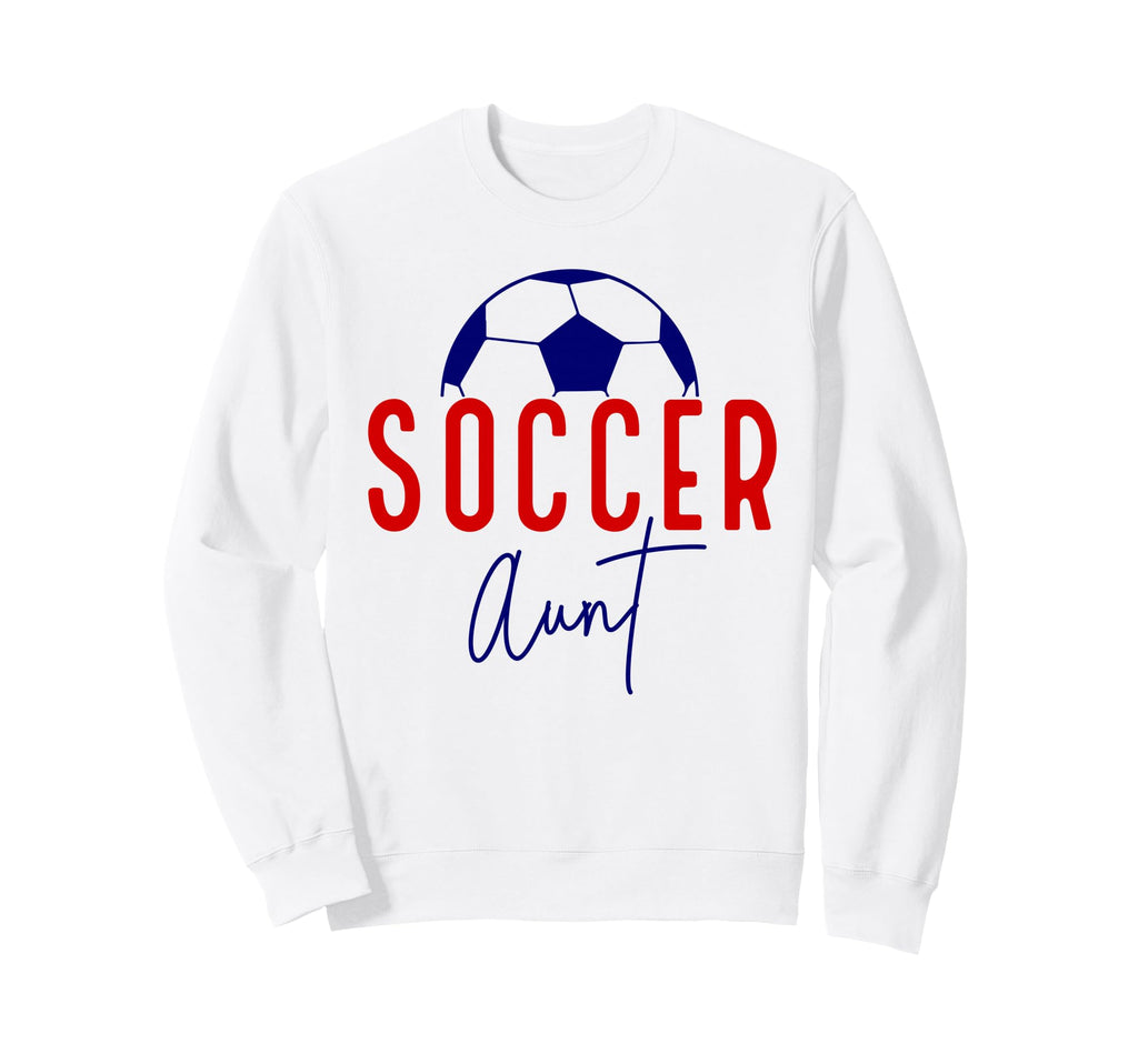 Soccer Aunt Soccer Ball Auntie Sweatshirt - Novelty Apparel Men Women