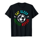 Eat Sleep Soccer Repeat Soccer Player T-Shirt - Novelty Apparel Unisex