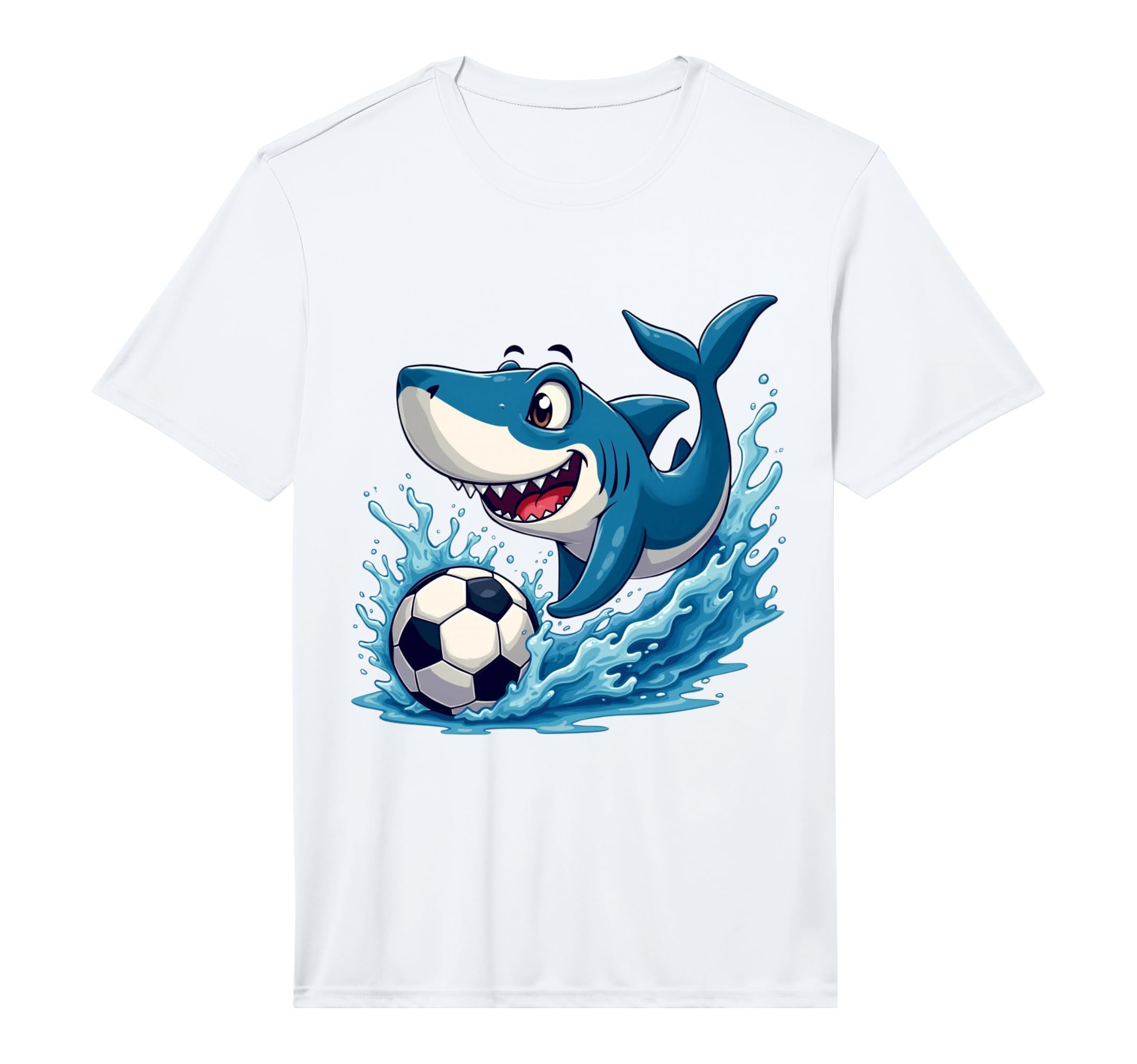 Soccer Shark Playing Ball Animal T-Shirt - Aesthetic Graphic for Adults