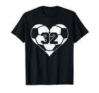 Soccer Number 32 Jersey Funny Soccer T-Shirt - Unique Graphic Men Women