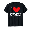 I Love Sports Football Baseball T-Shirt - Casual Everyday Wear Unisex