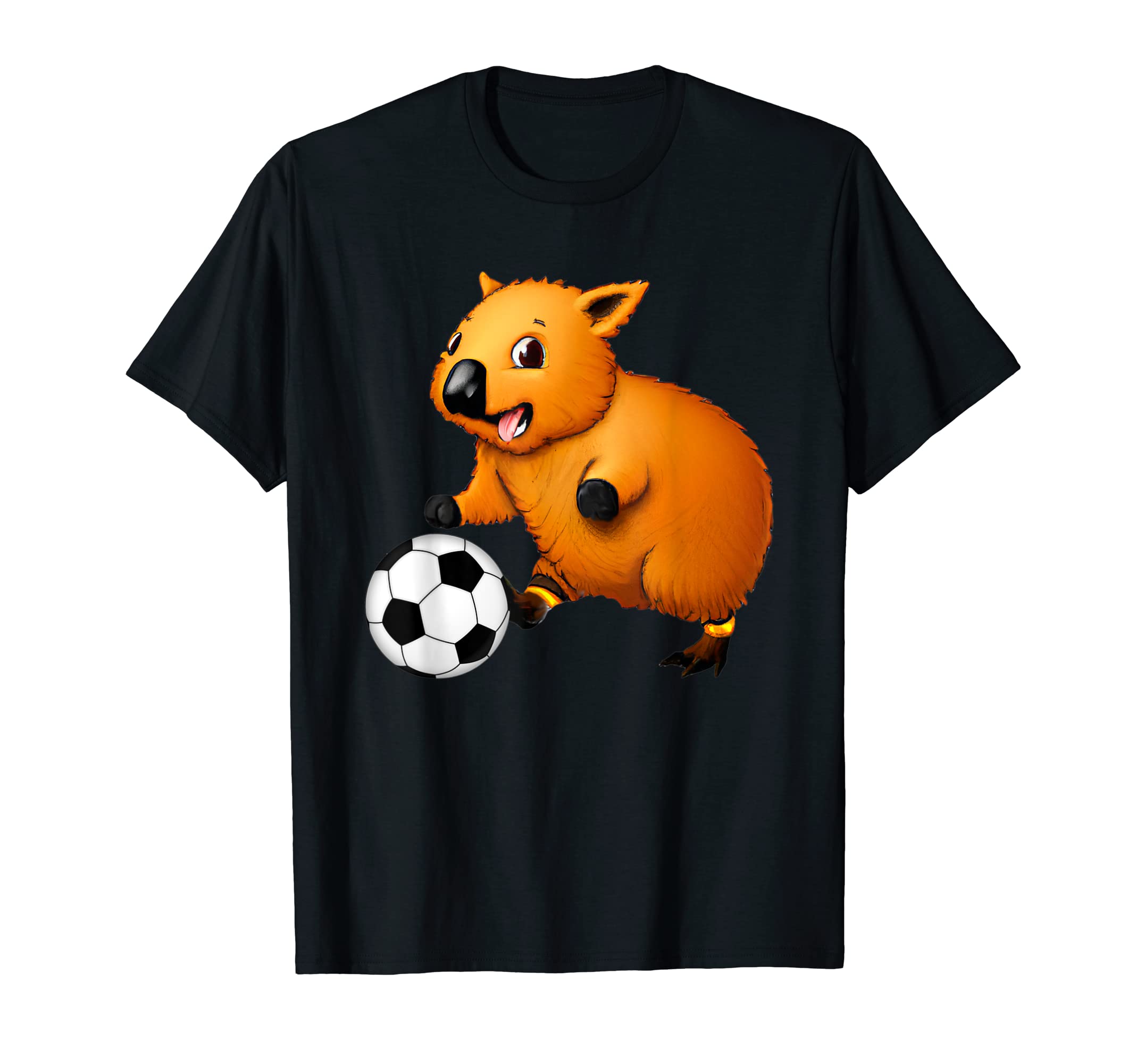 Funny Wombat Playing Soccer Sports T-Shirt - Streetwear Style Men Women