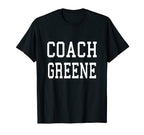 Coach Greene Custom Football Soccer T-Shirt - Minimalist Print for Adults