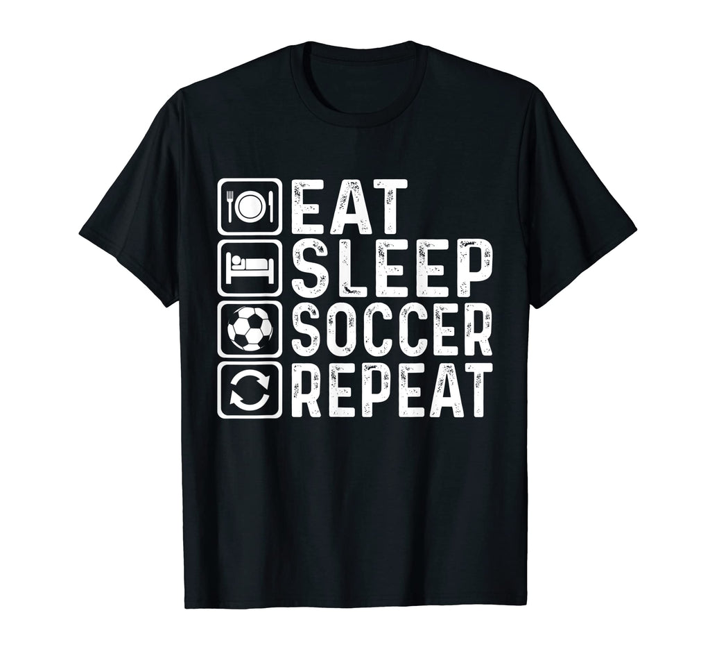 Eat Sleep Soccer Repeat Football Player T-Shirt - Graphic Print Men Women
