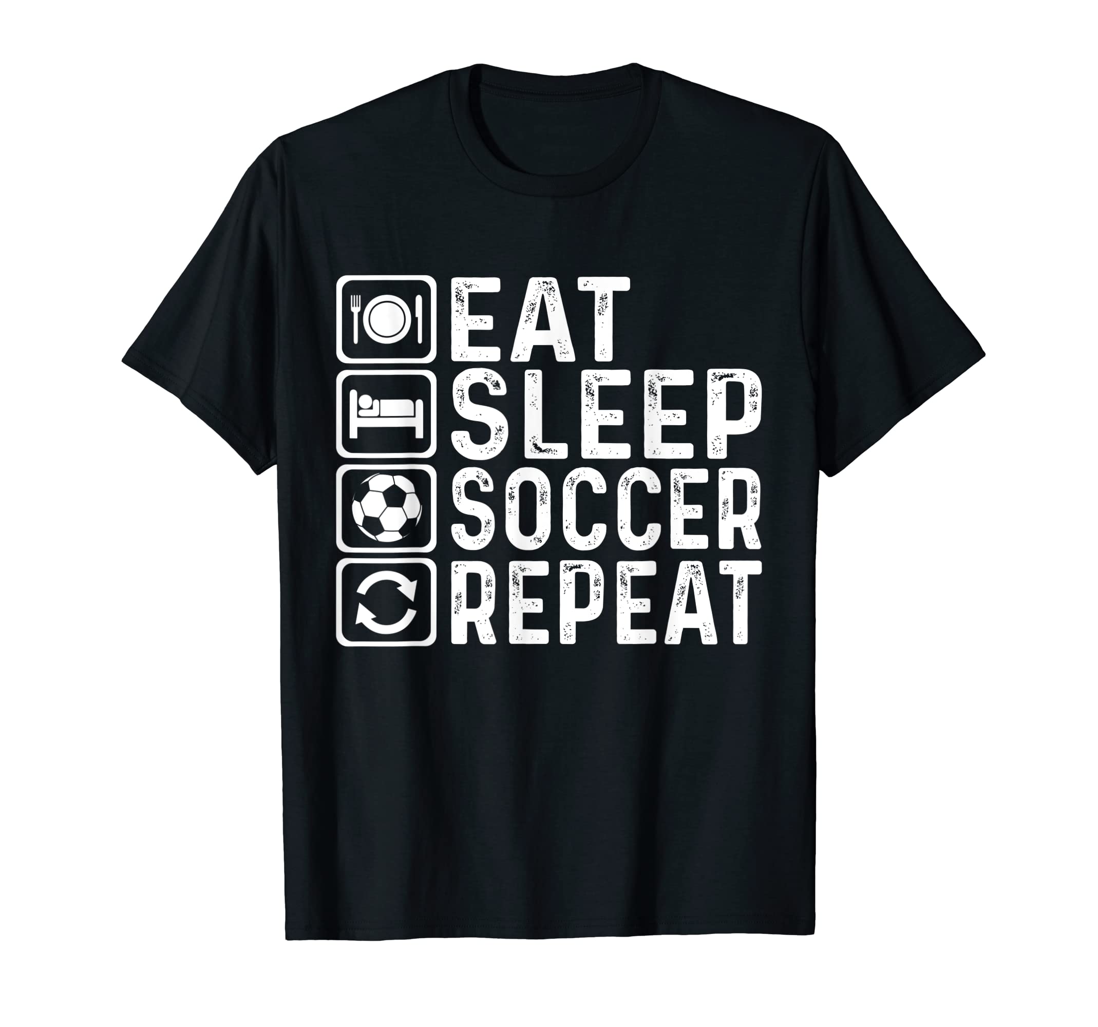 Eat Sleep Soccer Repeat Football Player T-Shirt - Graphic Print Men Women