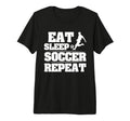 Eat Sleep Soccer Repeat Funny Soccer T-Shirt - Custom Art Print Unisex